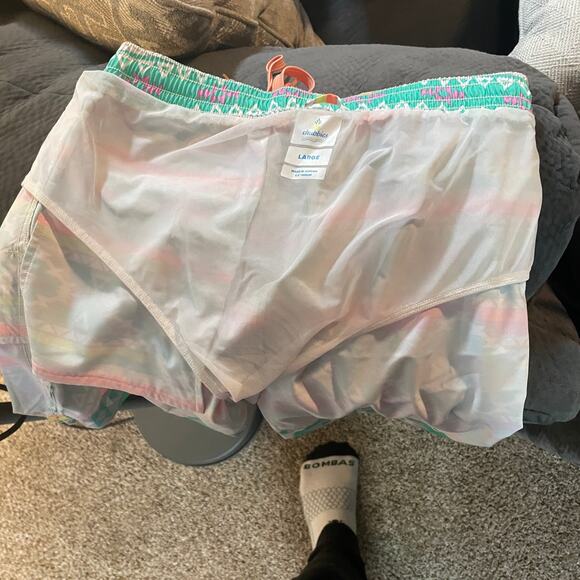 Chubbies Classic Swim Trunk The En Fuegos in Teal Geometric Men's SZ Large 5.5" - Picture 15 of 15